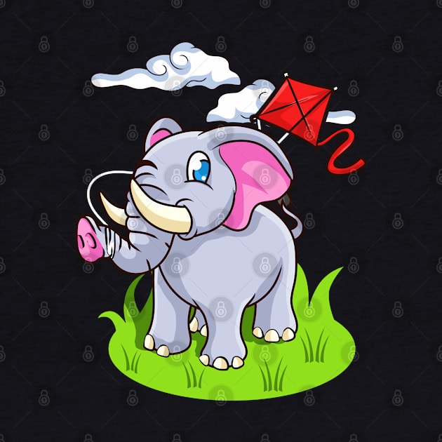 Cute Elephant Flying Kite by E